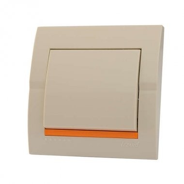 Lezard Выключатель с/у 1кл крем DERIY 702-0303-100 фото 1