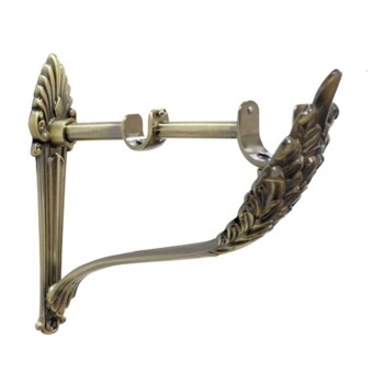 Кронштейн двойной открытый 16 мм Золото антик фото 1