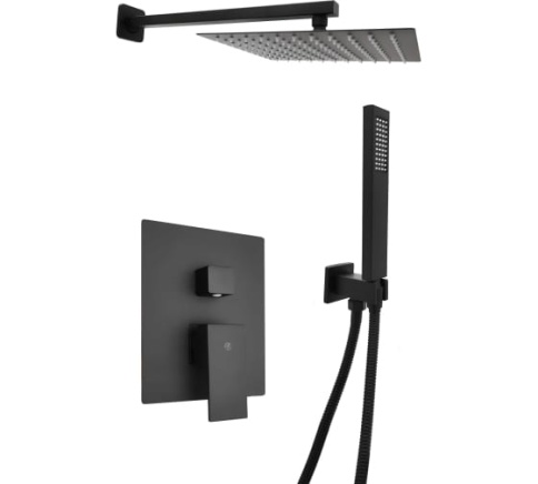 SANTREK AQUA-1052 Встраиваемая душевая система, квадрат, черный фото 1