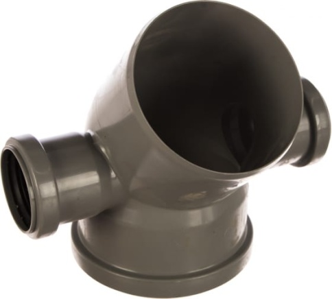 Отвод для внутр.канализации ПРОАКВА 110 угол 45 с выходом на 50 левый/правый фото 1