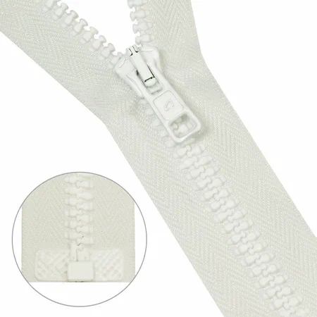 Молния трактор разъемная Т10 (6мм) ,1замок 80 см, белая фото 1