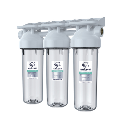 Фильтр магистральный ТРОЙНОЙ 1/2 магистрал. д/ холодной воды прозрачный 10" КSBR 1/2 TRIO фото 1