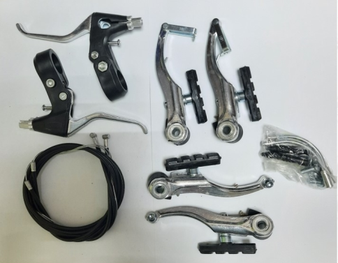 Тормоз V-Brake алюм.клещи+пластик./алюм. ручки+тросса, артикул S-VLN-86 (043564) фото 1