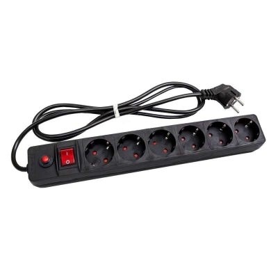 Удлинитель Универсал с сет.фильтром 6*5м с зем.10А ПВС 3*0,75 с выкл фото 1