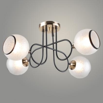 Люстра A4358/4 BK+FGD черный/золото Е27 фото 1