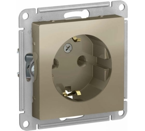 SchE Механизм розетки 1-м СП 16А IP20 с заземл. шампань ATN000543 фото 1
