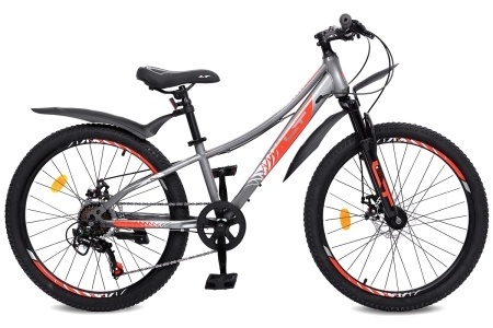 Велосипед 24" LTBIKE ALPHA, сталь, рама 11", 7-ск, серый С24015 фото 1