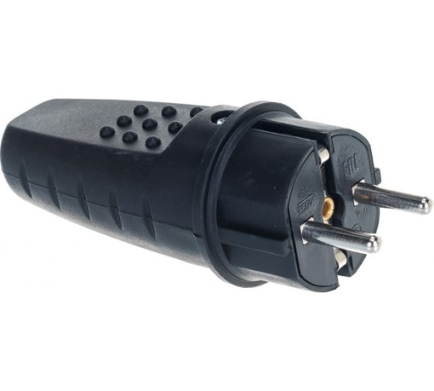 Вилка электрическая прямая с/з (каучук) 16А 250В IP44 UNIVersal 602227 фото 1