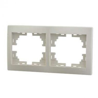 Lezard Рамка 2гн горизонт. б/встав. крем. Мира 701-0300-147 фото 1