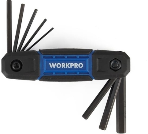 Набор ключей шестигранных складных 8 шт. (метрических) красный WORKPRO (WP222019) фото 1