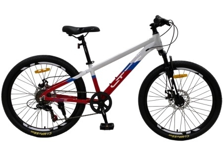 Велосипед 24" LTBIKE BULLET, алюминий, рама 12", 7-ск, диск, красный/белый А24019 фото 1
