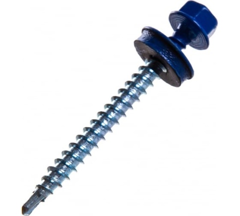 Шуруп кровельный оцинкованный 4,8х51 RAL5010 синий фото 1