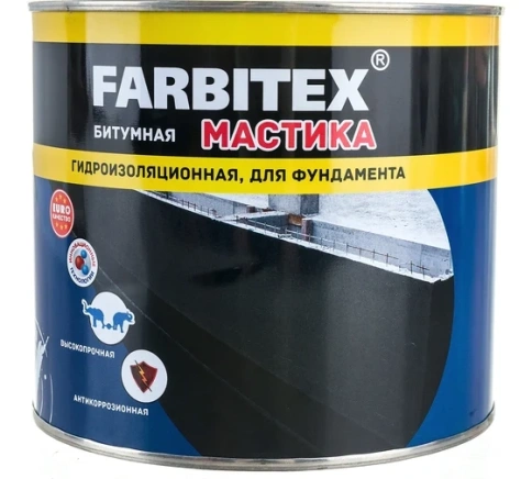 FARBITEX Мастика битумная гидроизоляционная 2кг фото 1