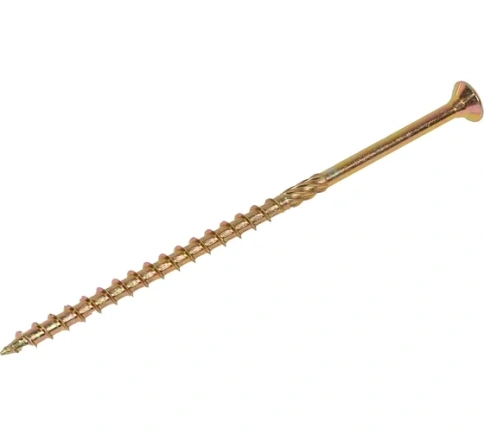 Саморез конструкционный потай 6,0х140 желтый цинк фото 1