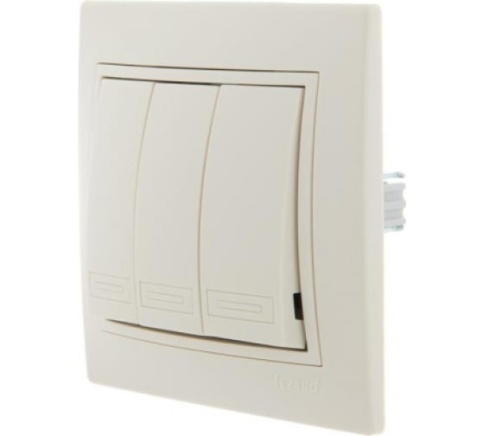 Lezard Выключатель с/у 3кл крем Мира 701-0303-109 фото 1