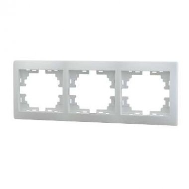 Lezard Рамка 3гн горизонт. б/встав. белый Мира 701-0200-148 фото 1