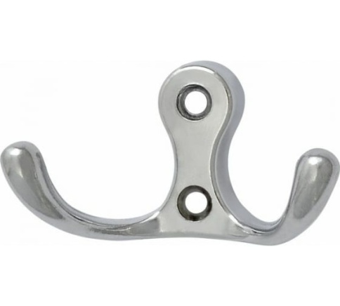 Крючок-вешалка №9 2-х рож. (хром) фото 1