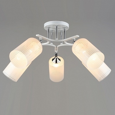 Люстра N5149/5 WT+CR белый/хром Е27 фото 1