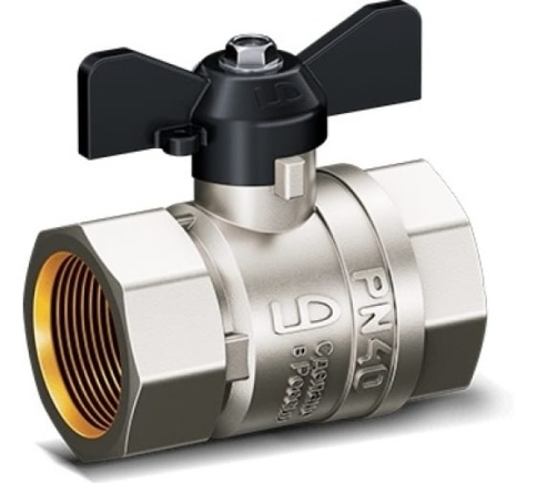 LD Кран шаровый д/воды Ду20 г/г бабочка 47-20ВВБ фото 1