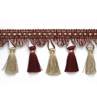 Бахрома бордо/золото(HPGA-4-3/6) 25 м. фото 1