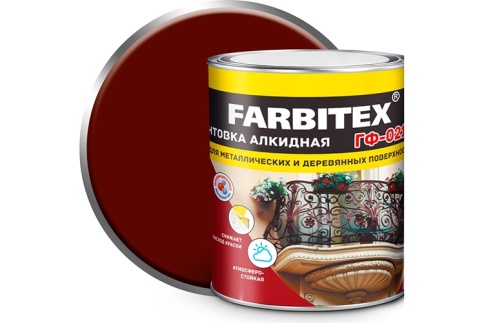 FARBITEX Грунтовка ГФ-021 красно-коричневая 1,8кг фото 1
