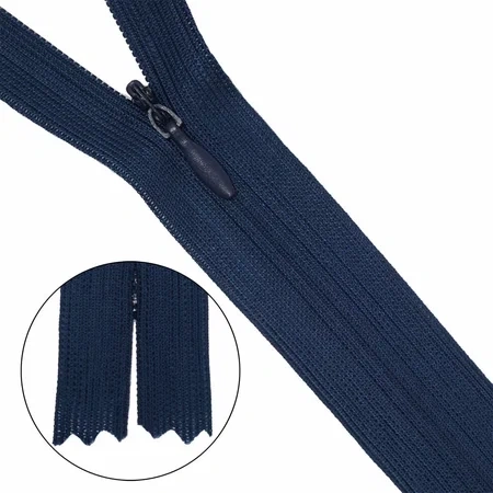 Молния потайная  50см синяя фото 1