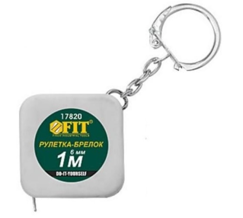 Рулетка-брелок 1м,белая (17820) фото 1