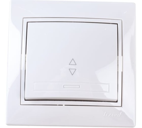 (!) Lezard Выключатель с/у проходной белый с бел.встав. Мира 701-0202-105 фото 1