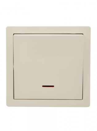 Lezard Выключатель о/у 1кл крем с подсветкой LETO 752-0300-111 фото 1