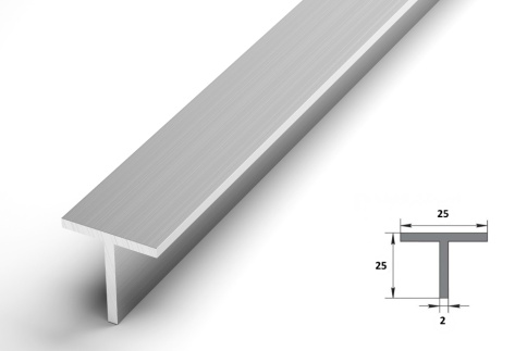 Алюм. тавр  Тп05.2000.500  25*25*2,0* фото 1