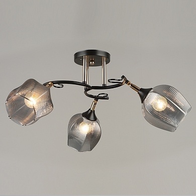 Люстра N4726/3 BK+FGD черный/золото фото 1