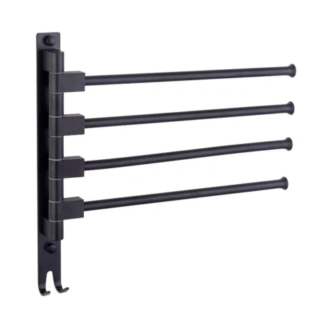 Полотенцедержатель повор. 4-ой с крюч.черный L5514 фото 1