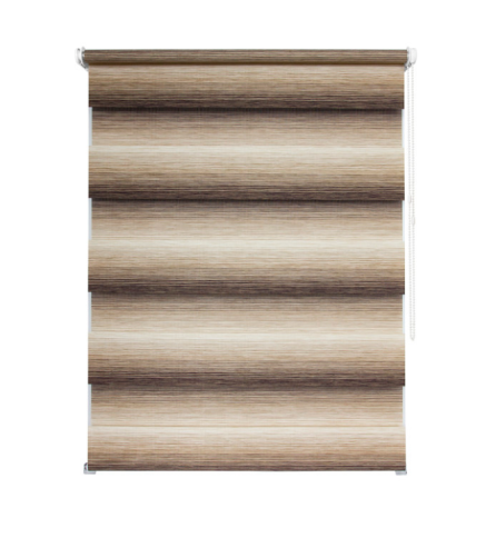 Рулонная штора День-Ночь 60х160 бежево-коричневый фото 1