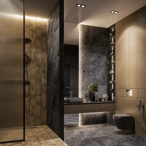 Керамический гранит 60х60 Культо Quartzstone Antracite кварц антрацит матовый (4шт/1,44м2) фото 2