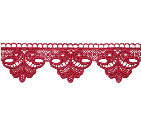 Кружево плетеное 6,5см красный/026 арт YQ494-8 (41772.007) фото 1