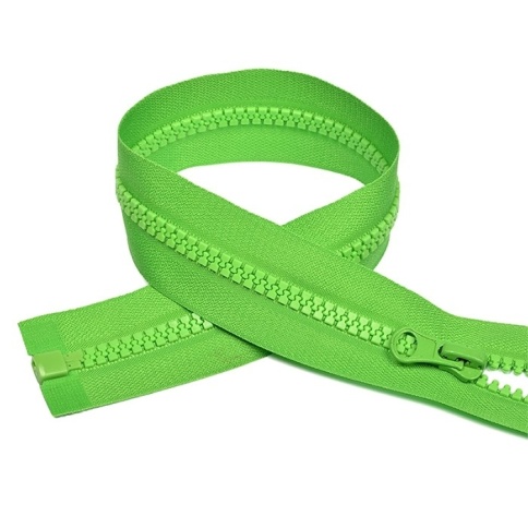 Молния "Трактор"№5, 1 замок, 50см,60см ярко/зеленая фото 1