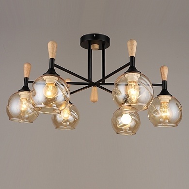 Люстра N4595/6 BK черный фото 1