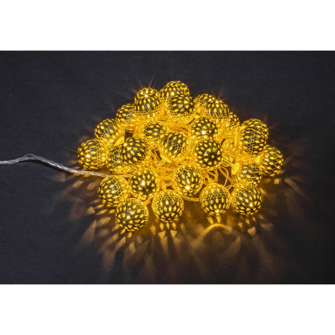 Навигатор 14041 Гирлянда Шарики золото (металл) NGF-D003-30WW-230-IP20  фото 1