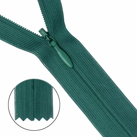 Молния потайная  50см зеленая фото 1