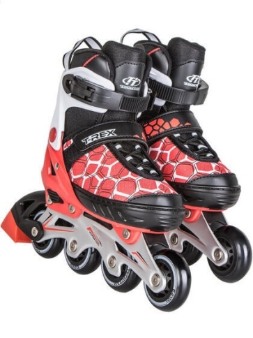 Роликовые коньки T-Rex р.33-36 (S) 1/6 красные фото 1