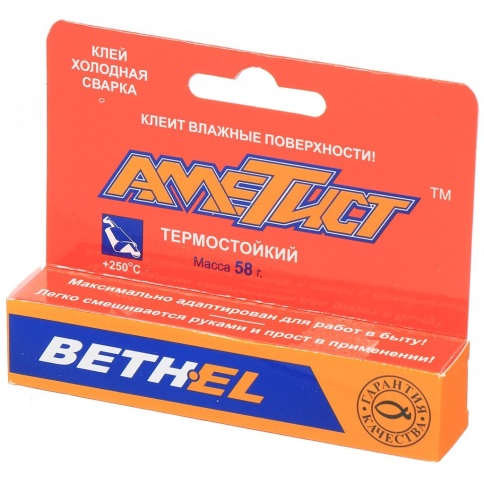 Клей холодная сварка "АМЕТИСТ" Термостойкий 58г блистр фото 1