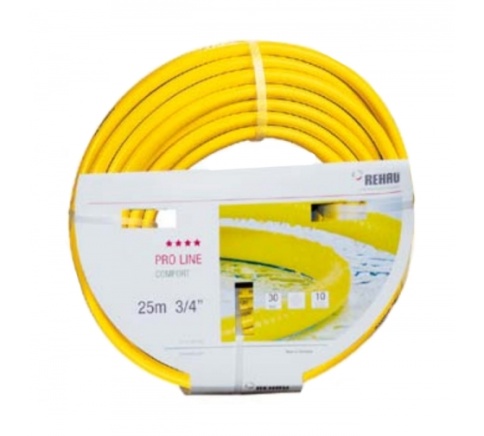 Шланг 3/4х25м 19мм армиров. 3-х сл. REHAU Пролайн желтый фото 1