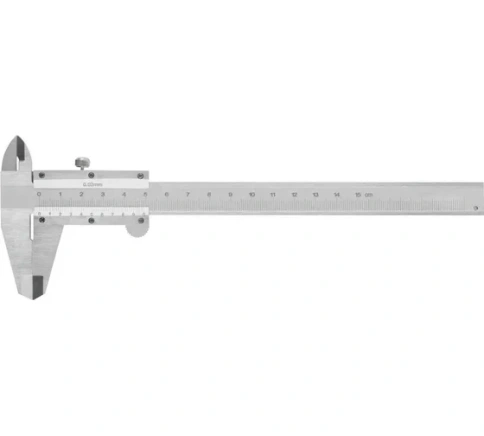 Штангельциркуль металлический хромированный 150 мм мм/ 0,02мм (пластиковый кейс) (19840) фото 1