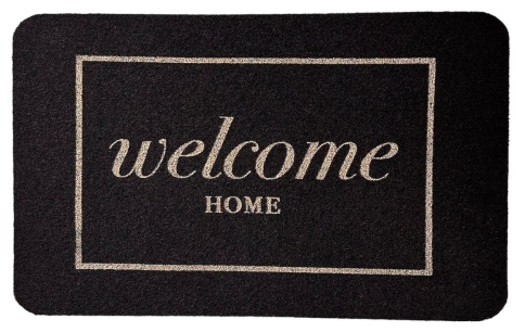 Коврик ComeForte "ВЕЛЮР" 40х60см ДОБРО ПОЖАЛОВАТЬ (черный) фото 1