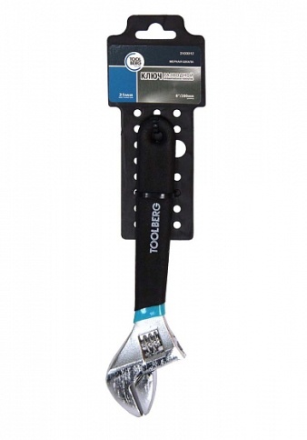 Лакра Ключ разводной хромированный, обрезиненная ручка, 25 мм, 200 мм. (3103012) фото 1