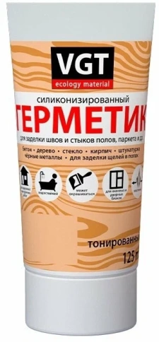 ВГТ Герметик силиконизированный для нар/внутр работ Сосна 0,16кг Туба фото 1