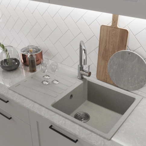 Мойка накладная 0.4мм/160 60х60 левая (без сифона) фото 1