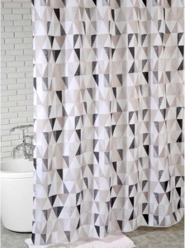 Штора для ванн 180х200см BATH Triangular Scrawl khaki tone (ch21260/5) (СБ) фото 1
