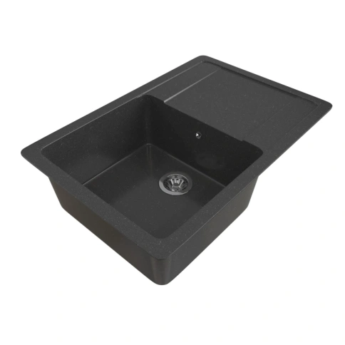 Мойка ML-GMS15 с крылом, черный (308), 640х505х185мм фото 1