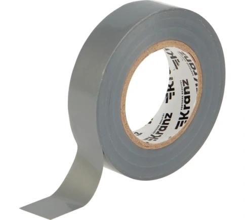 KRANZ Изолента профессиональная ПВХ 0,13х19мм х 25м серая фото 1